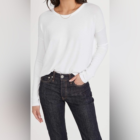 rag & bone Tops - rag & bone The Knit Longsleeve Top, White - S